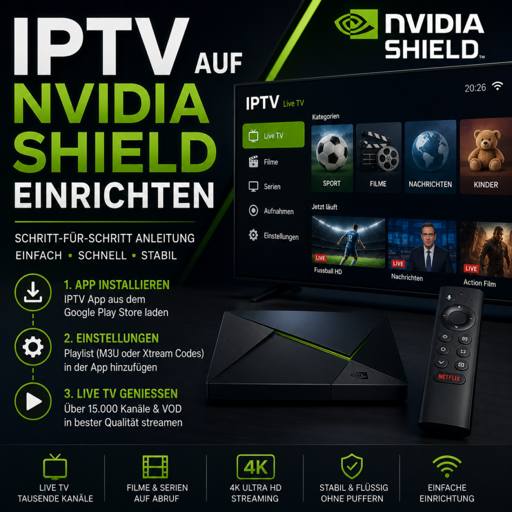 IPTV auf Nvidia Shield einrichten— Die vollständige Anleitung 2026